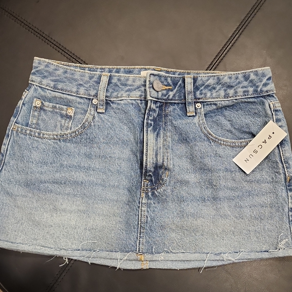 PacSun Light Blue Denim Mini Skirt